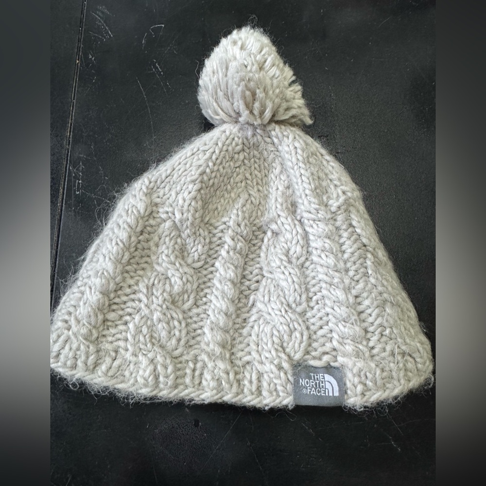 The North Face Cable Knit Beanie Hat, Cream